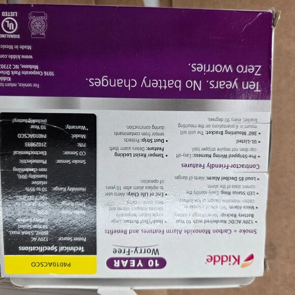 Kidde Hardwired Carbon Monoxide & Smoke Voice Alarm Battery Backup P4010ACSCO - Picture 9 of 11